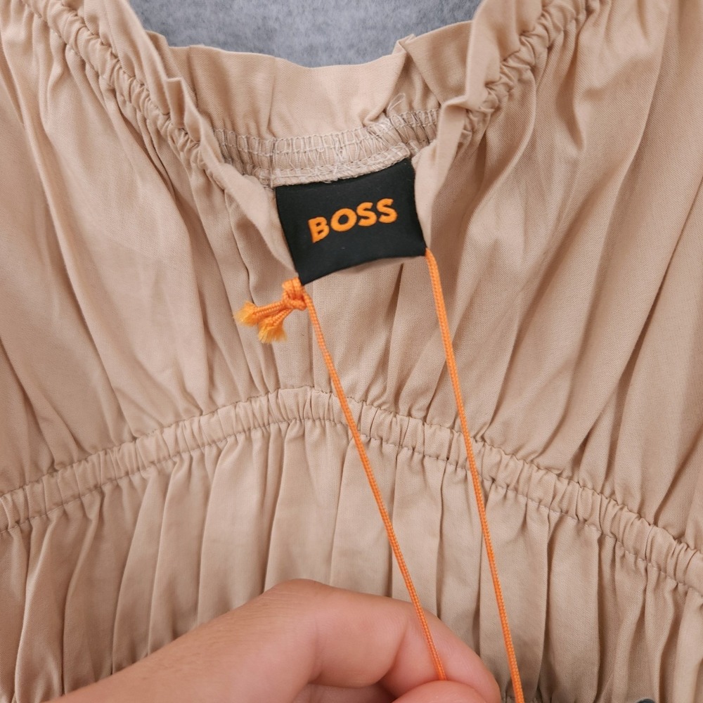 Boss Orange Dalza A Line Sweetheart Neck Sleeveless Beige Dress Womens 8 NWT - Picture 4 of 10